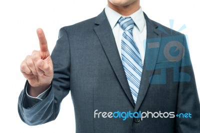 Business Person Touching Virtual Screen Stock Photo