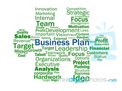 Business Plan Shows Aims Strategy Plans Or Planning Stock Image