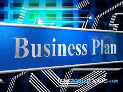 Business Plan Shows Project Plans And Formula Stock Image