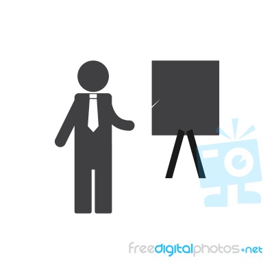 Business Presentation Icon  Illustration On White Ba Stock Image