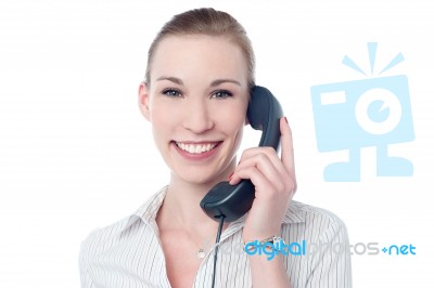 Business Professional Attending Call Stock Photo