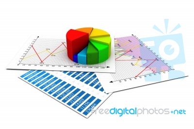 Business Report, Graph Charts Stock Image