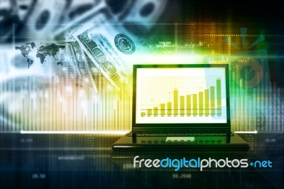 Business Report With Financial Background Stock Image