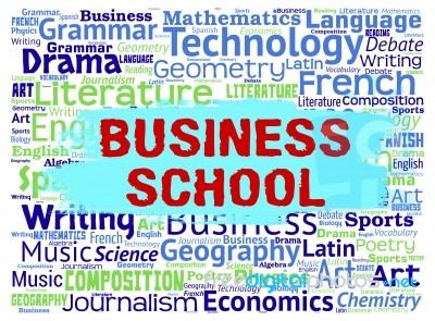 Business School Represents Study Studying And Educate Stock Image