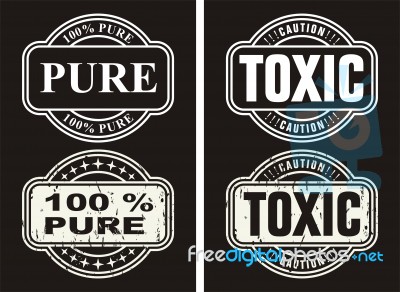 Business Set Stamps Pure And Toxic Stock Image