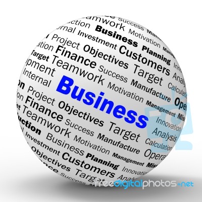 Business Sphere Definition Means Corporative Transactions And Co… Stock Image