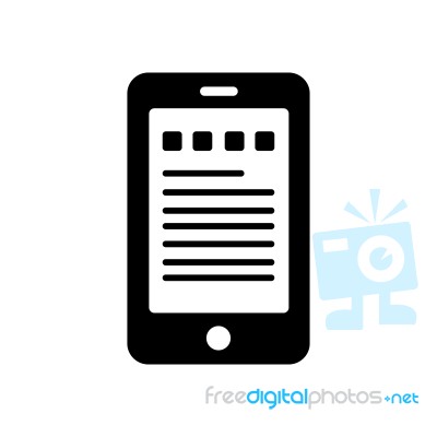 Business Stats On Phone Symbol Icon  Illustration On Stock Image