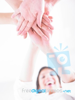 Business Team Join Hands Stock Photo