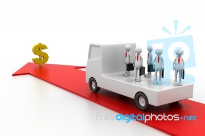 Business Team On Vehicle Stock Image