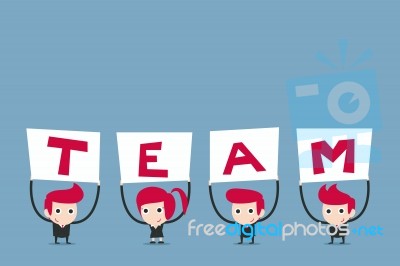 Business Team Showing Sign Stock Image