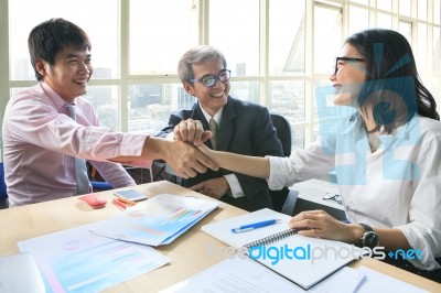 Business Team Work Meeting To Conflict Problem Solution With Good Condition,shaking Hand Stock Photo