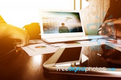 Business Teamwork In Meeting Process Stock Photo