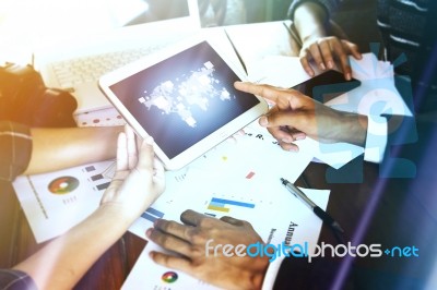 Business Teamwork In Meeting Process Stock Photo