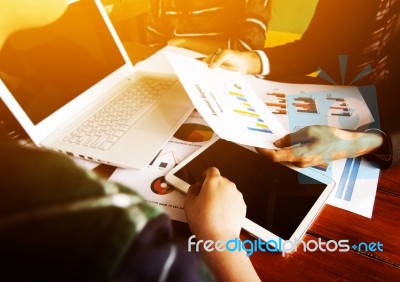 Business Teamwork In Meeting Process Stock Photo