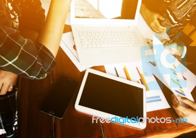 Business Teamwork In Meeting Process Stock Photo