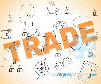 Business Trade Represents Commerce Importing And Company Stock Image