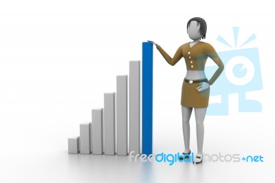 Business Woman And   Graph Stock Image