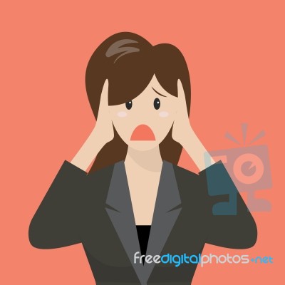 Business Woman Covering Her Ears Stock Image