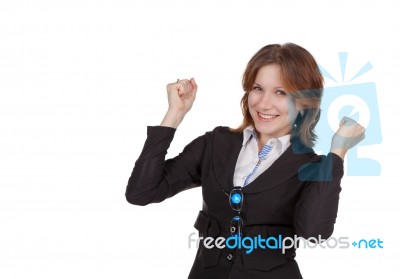 Business Woman Enjoys Success Stock Photo