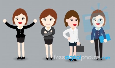 Business Woman Flat Design -  Illustration Stock Image