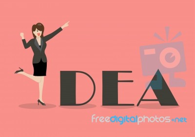 Business Woman Idea Concept Stock Image