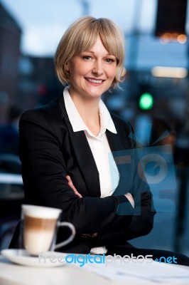 Business Woman Posing In Style Stock Photo