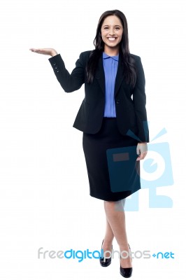 Business Woman Presenting Something Stock Photo