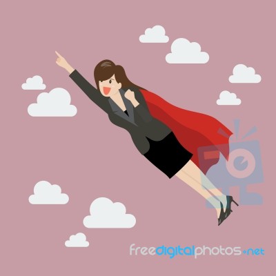 Business Woman Super Hero Stock Image