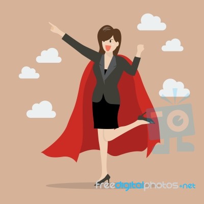 Business Woman Superhero Stock Image