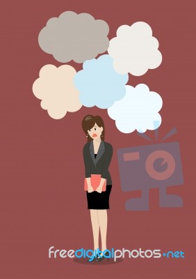 Business Woman Under A Lot Of Trouble Stock Image