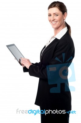 Business Woman Using Tablet Pc Stock Photo