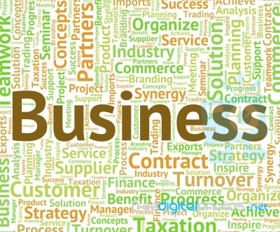 Business Word Indicates Words Corporate And Wordcloud Stock Image