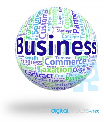 Business Word Means Businesses Trade And Words Stock Image