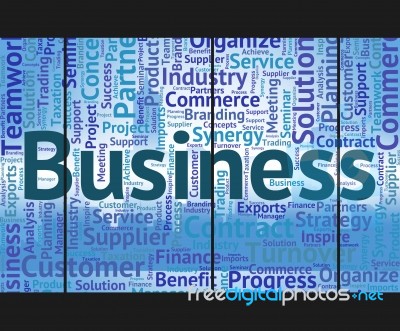 Business Word Shows Commerce Words And Corporation Stock Image