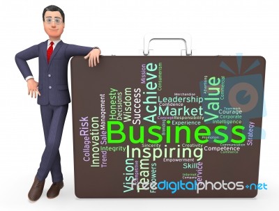 Business Words Represents E-commerce Wordcloud And Businesses Stock Image