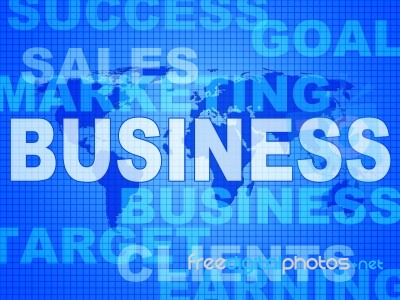 Business Words Shows Corporate Commerce And Buy Stock Image