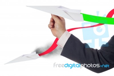 Businessman Airplane Stock Image