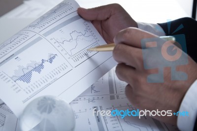 Businessman Analysis Charts Stock Photo