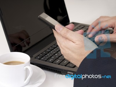 Businessman And Notebook Stock Photo