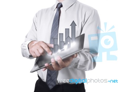 Businessman And Tablet Stock Photo