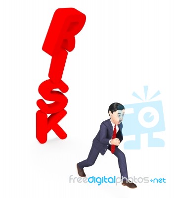 Businessman Avoiding Risk Represents Trade Risks And Peril Stock Image