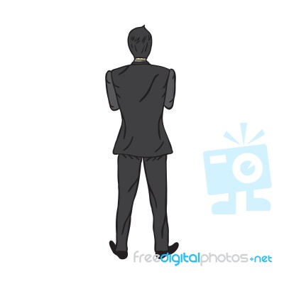 Businessman Back View Standing Stock Image