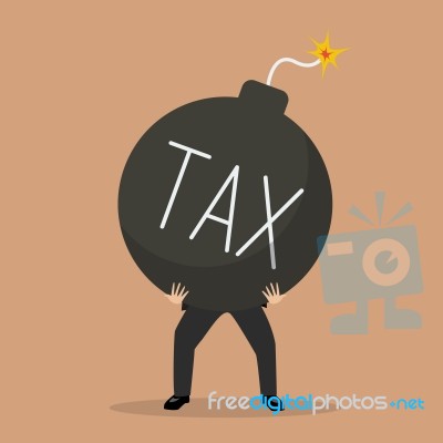 Businessman Bearing Tax Bomb Stock Image