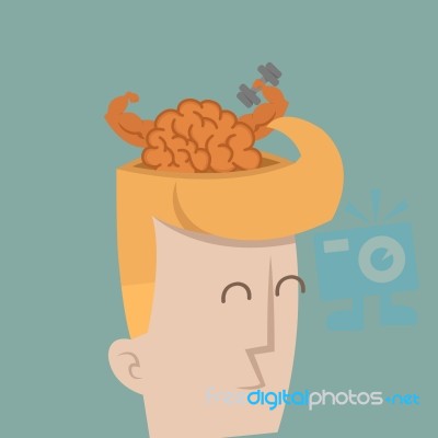 Businessman Brain Power Stock Image