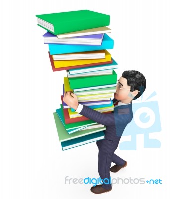 Businessman Carrying Books Represents Trade Corporate And Studying Stock Image