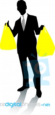 businessman carrying Shopping bag Stock Image