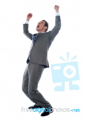 Businessman Celebrating Stock Photo