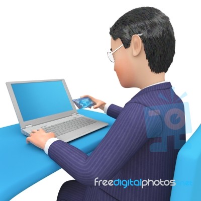 Businessman Character Shows Illustration Executive And Entrepren… Stock Image