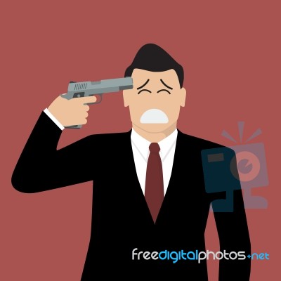 Businessman Committing Suicide Stock Image