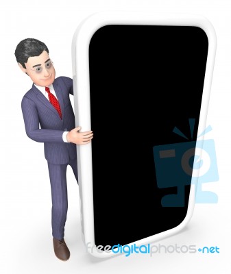 Businessman Copyspace Indicates World Wide Web And Searching 3d Stock Image